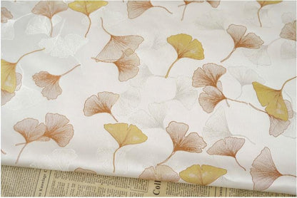 Ginkgo Leaf Jacquard Fabric: Soft Polyester Upholstery & Costume DIY