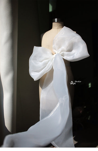 Organza Wedding Dress Sash: Big Bridal Bow