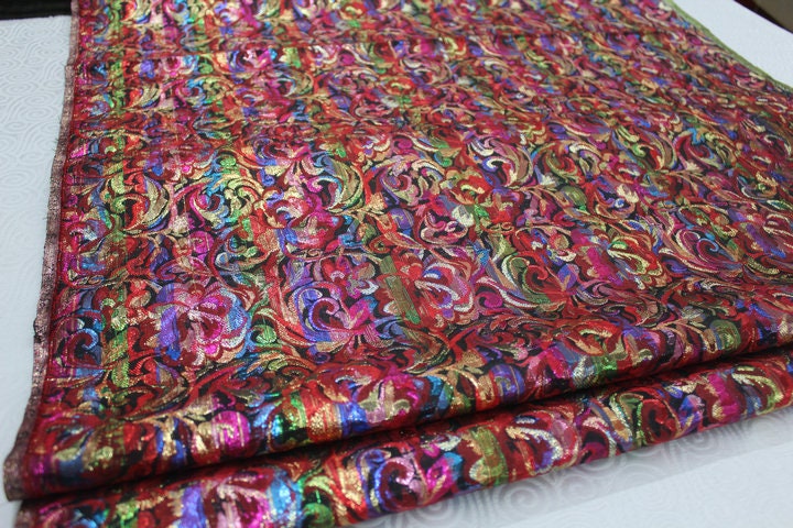 Chinese Silk brocade Woven Damask Fabric Cheongsam cushion Drapery fabric Phoenix tail pattern