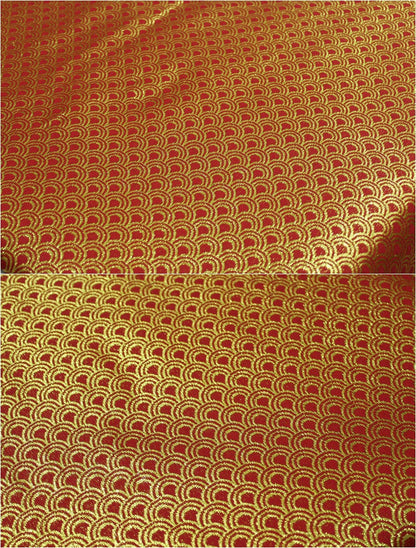 Tissu brocart floral : motif romantique français à écailles de poisson, mélange de soie et de rayonne