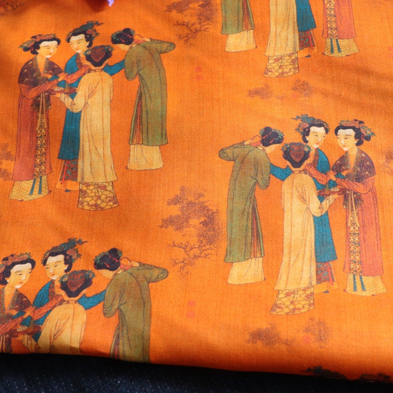 Tang Yin Court Ladies Linen Fabric: Ming Dynasty Sewing & Upholstery