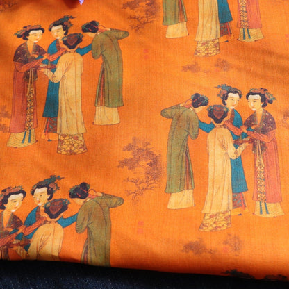 Tang Yin Court Ladies Linen Fabric: Ming Dynasty Sewing & Upholstery