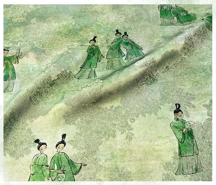 Luxury Xiangyun green tea silk Fabric ��� Rayon Jacquard Wea" Wide