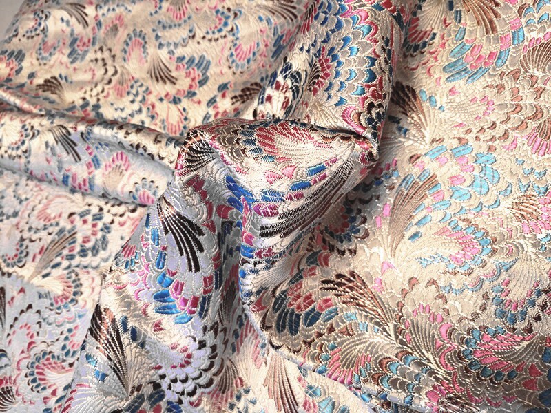 Celosia Silk Brocade Fabric: Cheongsam Qipao Upholstery, 29.5"W