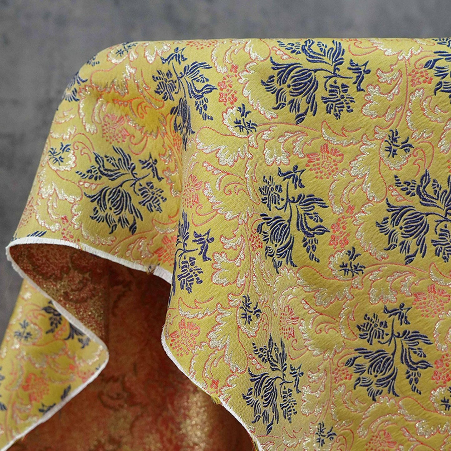 Gold Jacquard Floral Fabric: Upholstery, Costume, & DIY Sewing (By The Meter, 63"W )