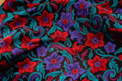 Floral Lurex Jacquard Fabric: 3D Flower Pattern, 62" Wide By 1 Meter
