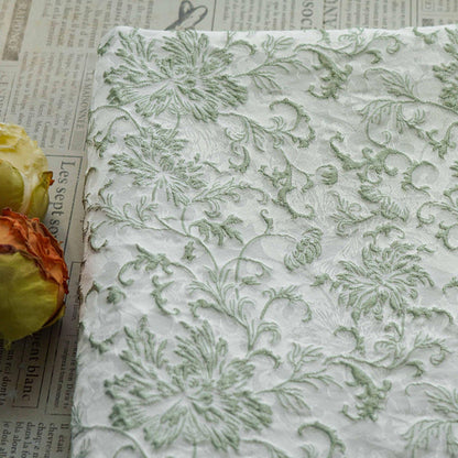 Floral Embossed Jacquard Fabric, 3D Textured Upholstery, 59" Wide