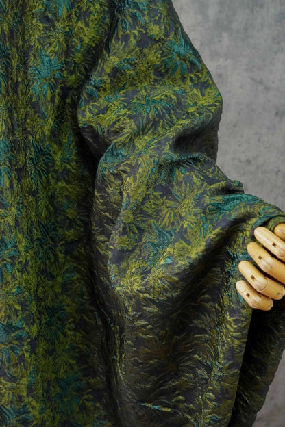 Vintage 3D Embossed Abstract Floral Woven Fabric ��� Quilting Material, Textured Craft Fabr" Wide