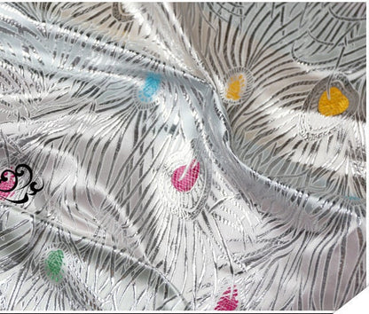 Peacock Tail Brocade Fabric: Silk Rayon Jacquard (29.5"W)