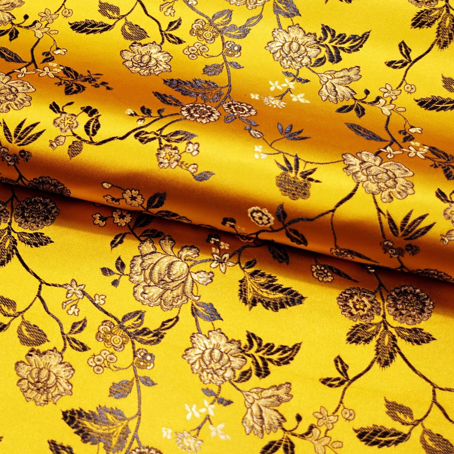 Floral Brocade Fabric: Chinese Ridge Flower Rayon Nylon Blend, 45" Wide