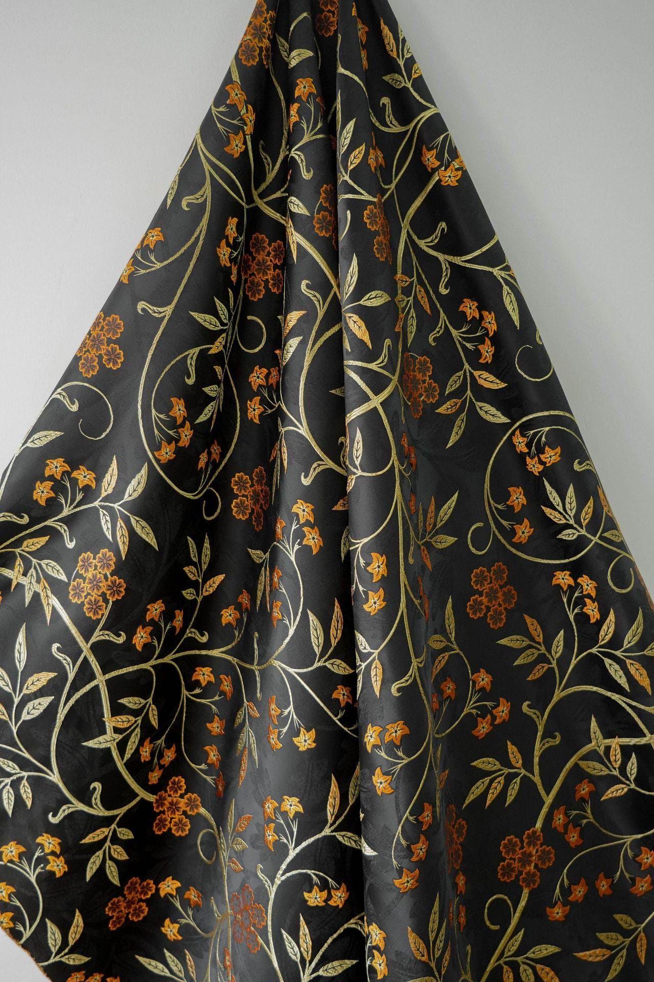 Reversible Jacquard Fabric: Japanese Floral Embossed Weave (60"W)