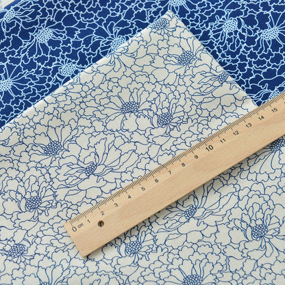 Japanese Cotton Fabric: Blue Koi Fish Print, Sewing & Upholstery