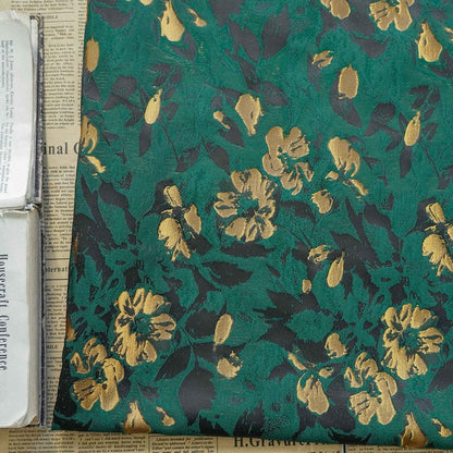 Victorian Floral Upholstery Fabric: 3D Rayon Polyester, 61" Wide