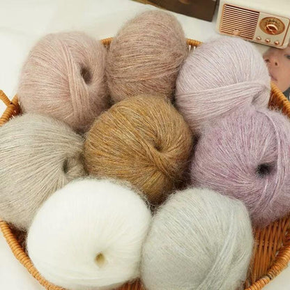 Fil de soie mohair arc-en-ciel : Pelote de laine à tricoter en dentelle pailletée
