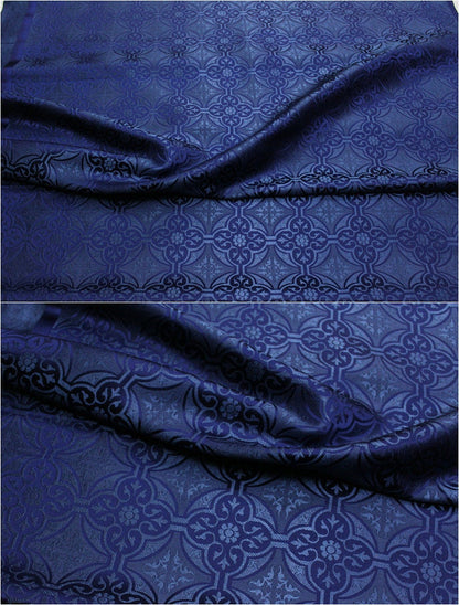 Plaid Brocade Fabric: Traditional Mongolian Robe Jacquard (29.5" W)