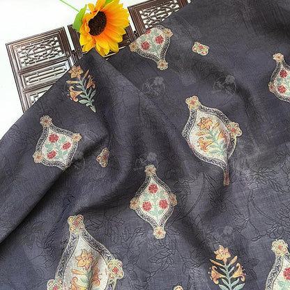 Geometric Floral Tencel Ramie Fabric: Dressmaking, Upholstery - 59" Wide