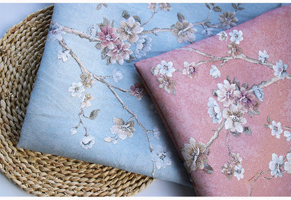 Tissu jacquard à motif floral : 145 cm de large, pour l’ameublement et la confection de costumes