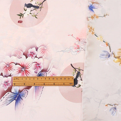 Floral Botanical Print Fabric: Polyester Spandex Blend, 59" Wide - Poppylollipop
