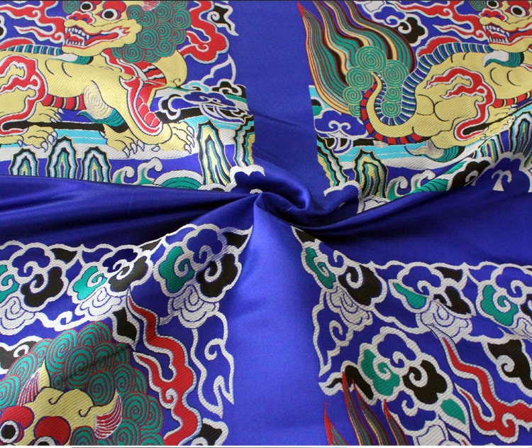 Tibetan Kirin Fabric: Silk Rayon Blend, Dharma Pad Upholstery