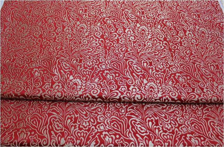 Phoenix Tail Brocade Fabric: Floral Chinese Silk (29.5 Inches Wide)