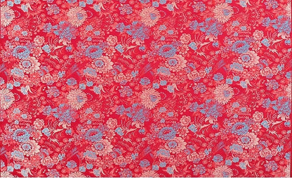 Tissu brocart de soie pivoine fuchsia : largeur 75 cm (29,5 po) - Ameublement et costumes
