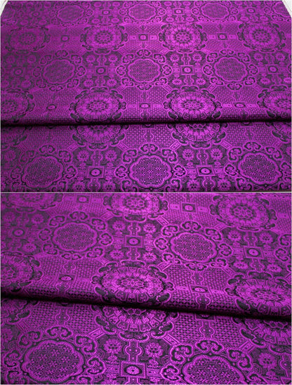 Gold Jacquard Fabric: Tortoise Bone Pattern, Silk Rayon Blend
