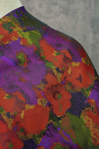 Floral Jacquard Fabric: Oil Painting Style, 59" Wide - By The Meter