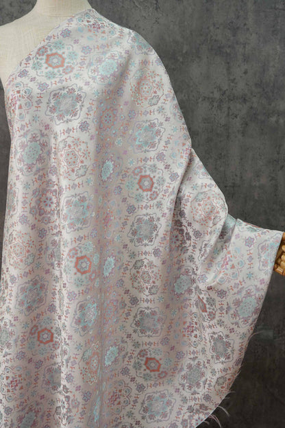 Azure Chinese Silk Brocade Fabric: Baoxiang Song Design, Sewing, Upholstery