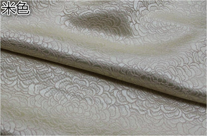 Floral Brocade Fabric: Chrysanthemum Satin Silk, 29.5" Wide