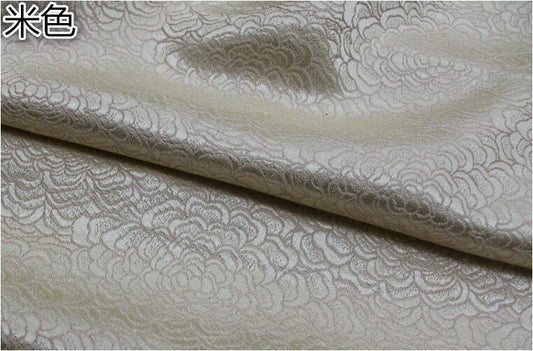 Floral Brocade Fabric: Chrysanthemum Satin Silk, 29.5" Wide