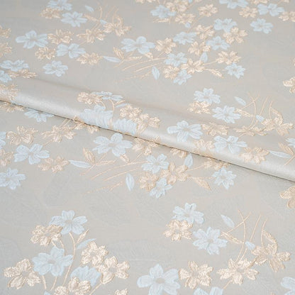 Gold Thread Floral Jacquard Fabric: Japanese Style Upholstery, Prom Dress Sewing Fabric (59" W)