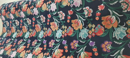 Floral Brocade Fabric: 57" Wide Silk Rayon Blend, Cheongsam Qipao Sewing Fabric