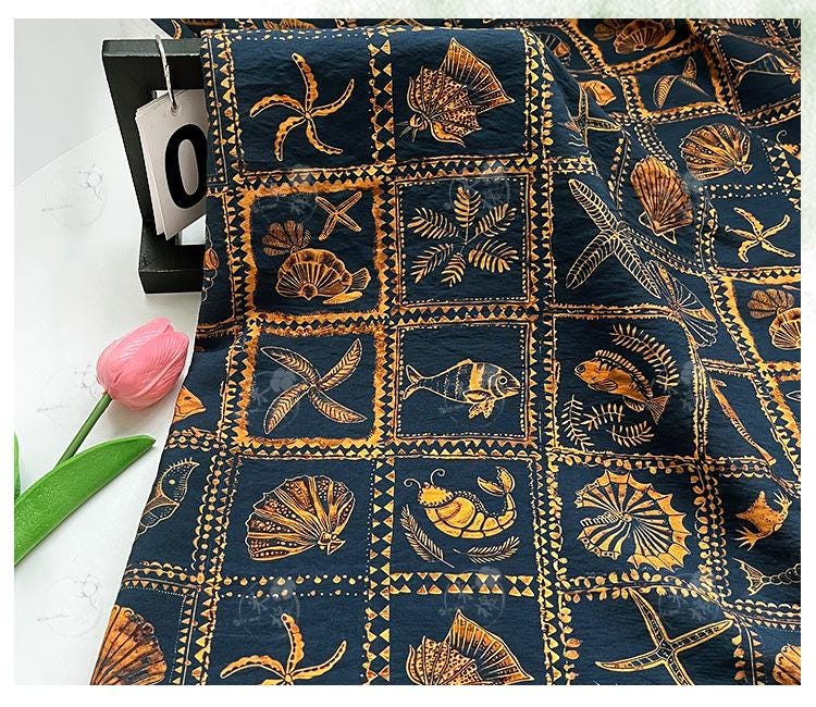 Tissu matelassé, coton coquillage à motif boussole orientale : Qipao, Hanfu et décoration intérieure