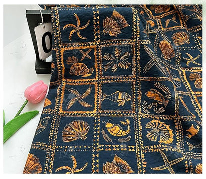 Tissu matelassé, coton coquillage à motif boussole orientale : Qipao, Hanfu et décoration intérieure