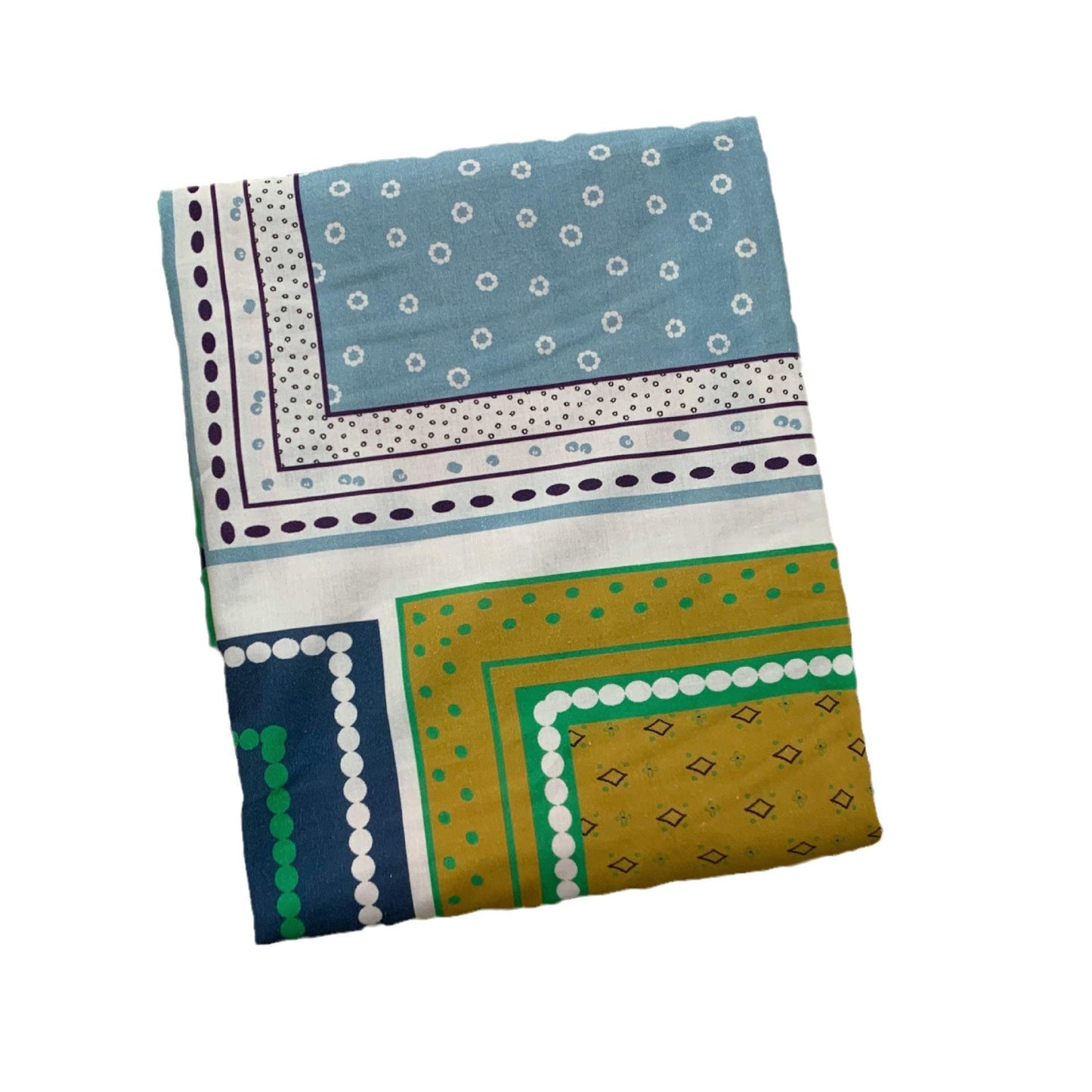 1960s Geometric Cotton Fabric: Mid-Century Modern Print, 58" Wide