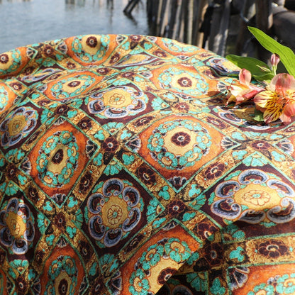 Tissu en lin Dunhuang Fresco : ameublement et couture de style asiatique, 140 cm de large