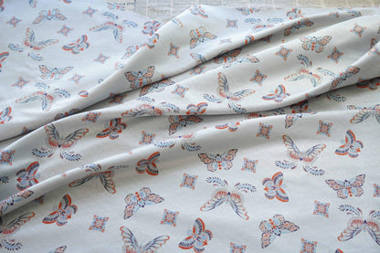 Butterfly Jacquard Fabric: Embossed Foil Rayon Blend, 62"W