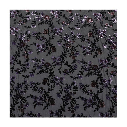 Burnout Floral Viscose Velvet Fabric: Soft Drape for Kimono, Costume