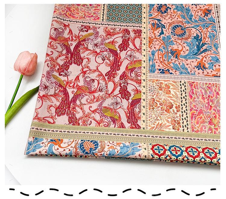 Hand Printed Cotton Sewing Fabric: Indian Quilting & Dress Material