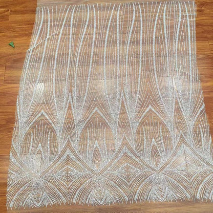 Beaded Sequin Lace Fabric: Bridal Wedding Veil, Gown Accessory