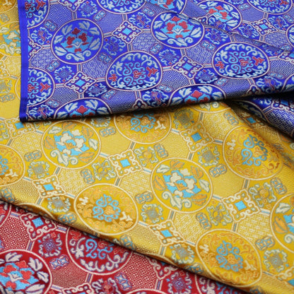 Tissu brocart floral en rayonne Xiangyun - Largeur : 75 cm