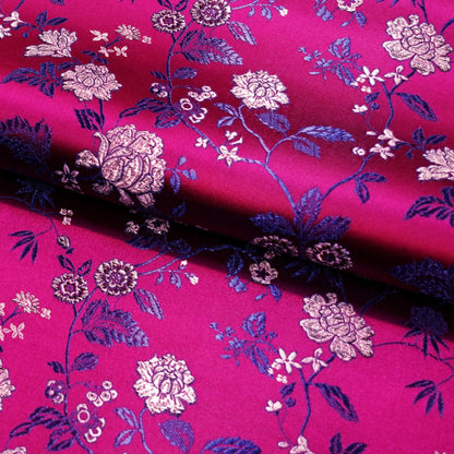 Floral Brocade Fabric: Chinese Ridge Flower Rayon Nylon Blend, 45" Wide