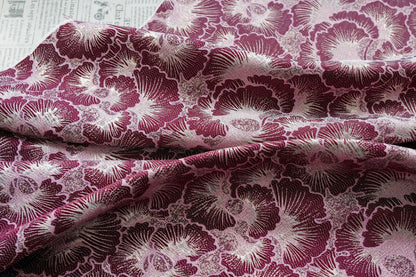 Ginkgo Leaf Gold Thread Jacquard Dress Fabric, 56" Wide