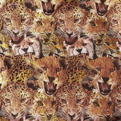 Tissu jacquard léopard tigre : revêtement d’ameublement tissé en relief, 152 cm de large