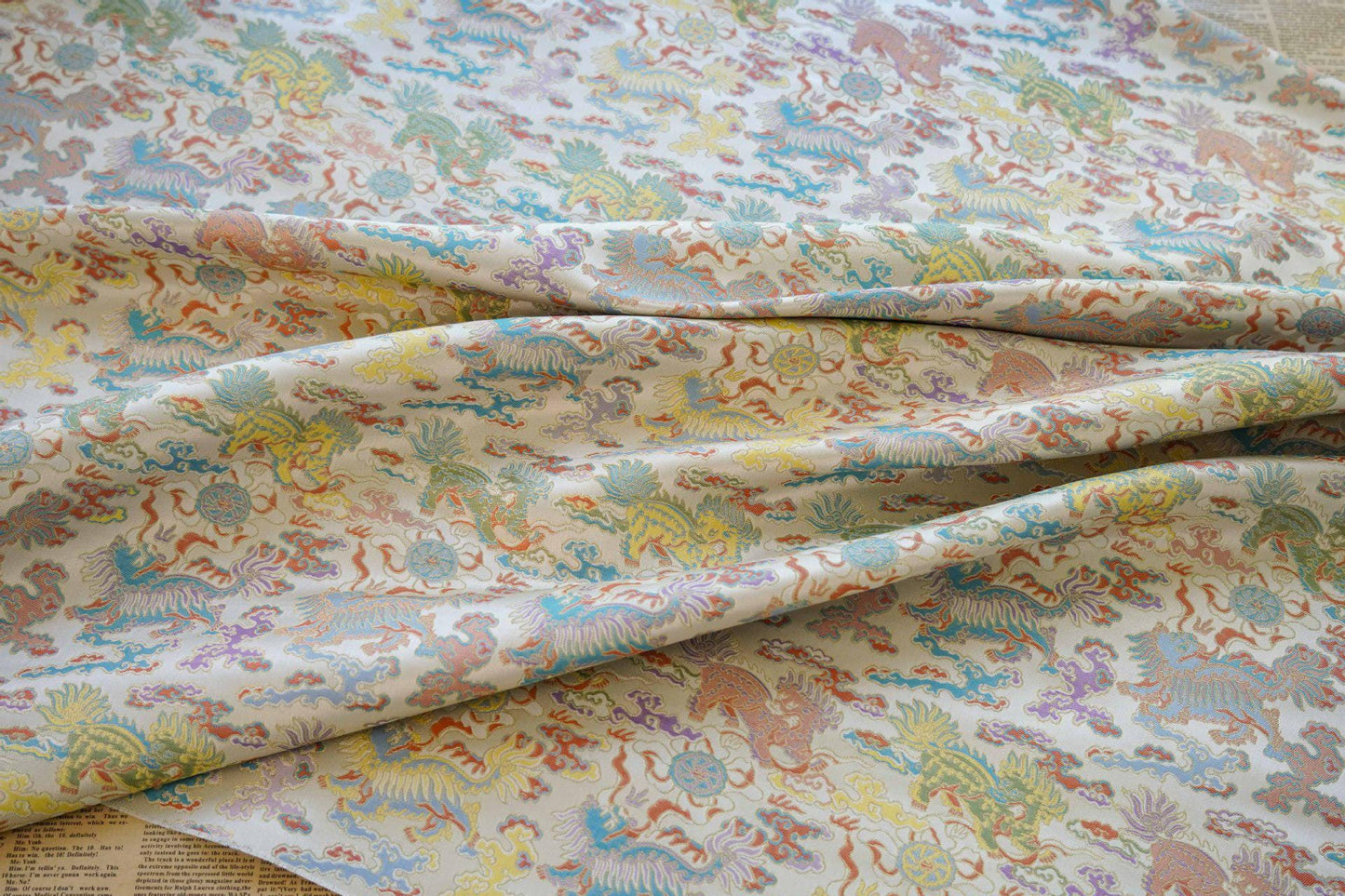 Kirin & Cloud Jacquard Brocade Fabric: Costume, Upholstery, Decor - 66��ï¿