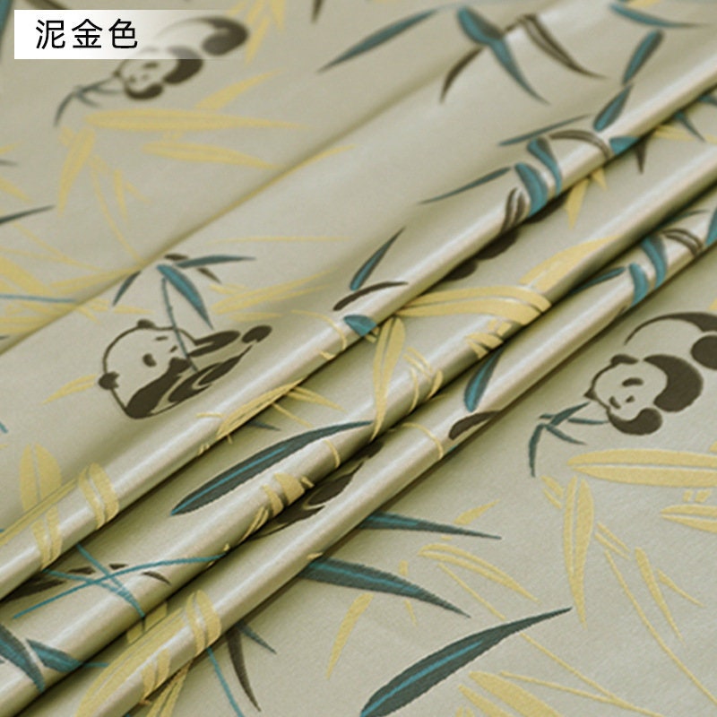 Tissu brocart de bambou Panda : Couture et ameublement de créateur, 150 cm de large
