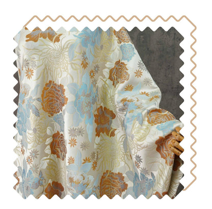 Floral Jacquard Fabric, Gold Thread Brocade, Luxury Upholstery (59"W)