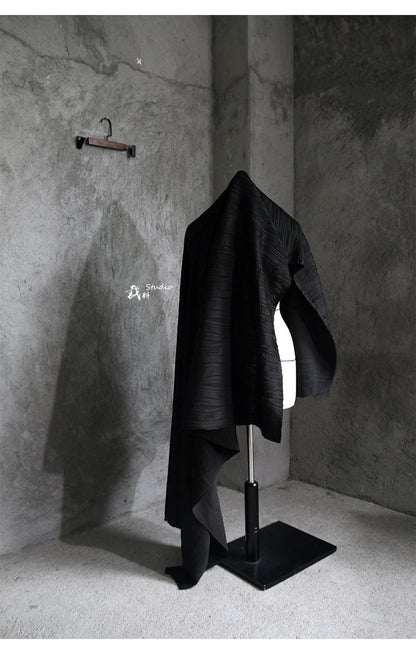 Black 3D Striped Texture Fabric: Stretch Cotton Polyester Designer Sewing