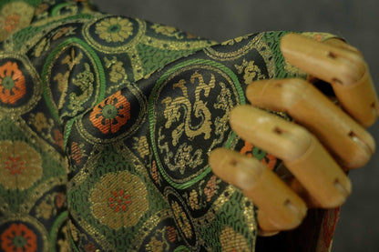 Dragon Brocade Fabric: Dark Green Cheongsam Tapestry (59"W)