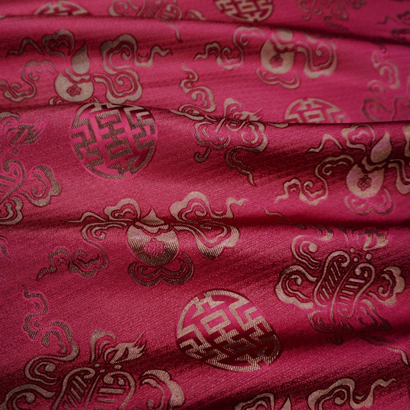 Brocade Fabric: Eight Immortals Design, Mongolian Style (29.5" Wide)
